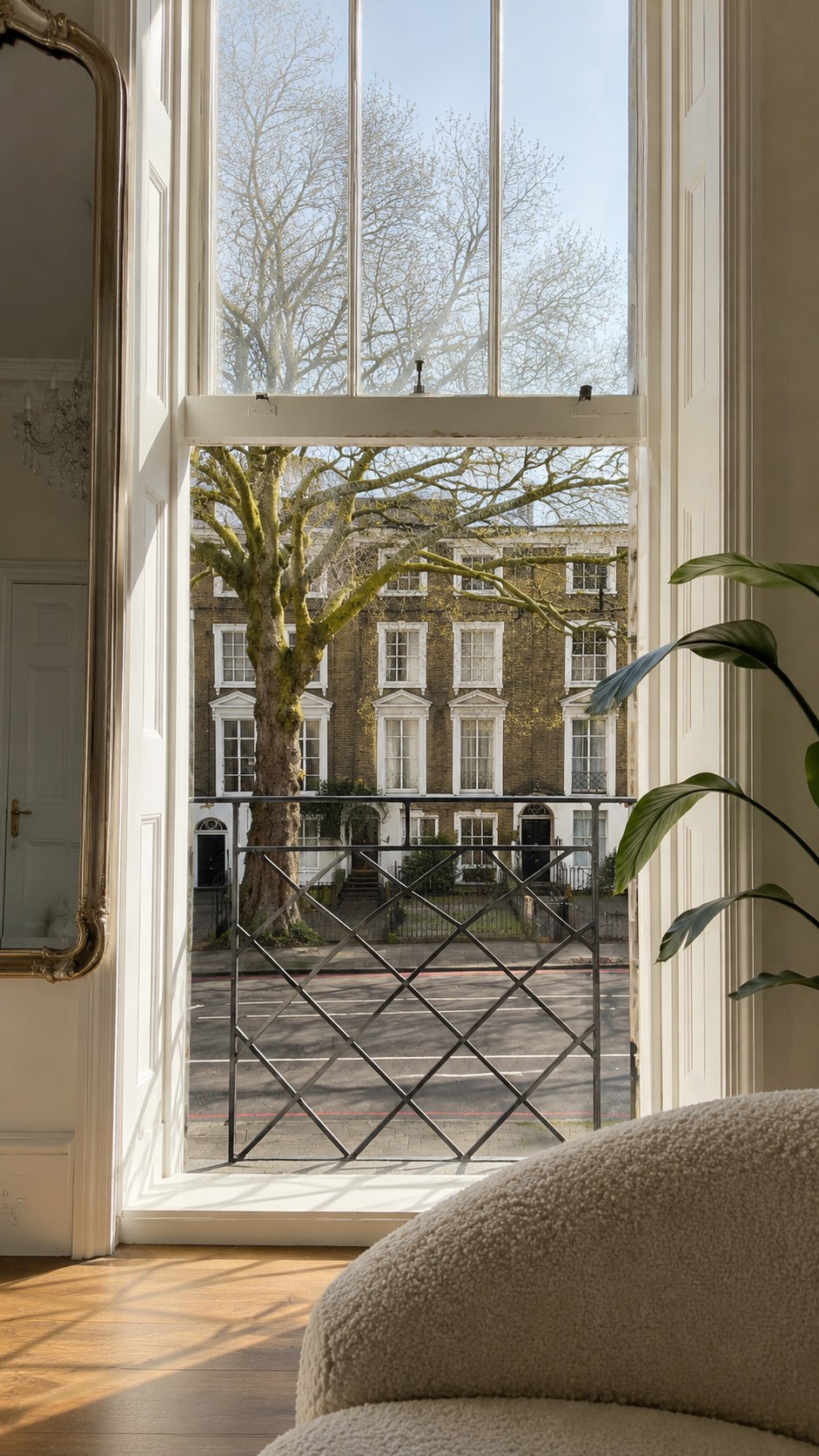 The view onto the Georgian terrace opposite